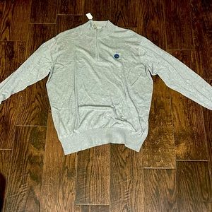 Grey Peter Millar large long sleeve golf polo